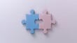 © Marketplace - Connecting puzzle pieces symbolizing male and female unity digital art minimalist style soft colors conceptual view