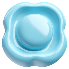 Poster - A blue button with a flower design on it isolated on transparent or white background, png