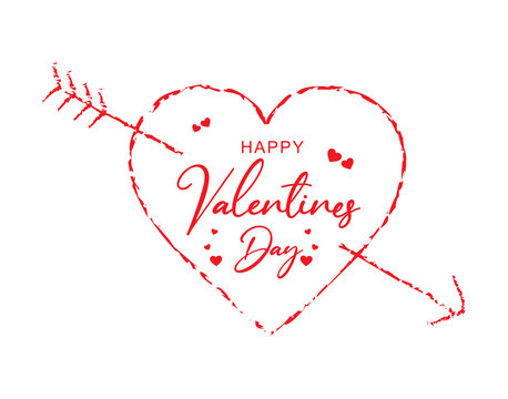 Happy Valentines Day lettering vector on white background.