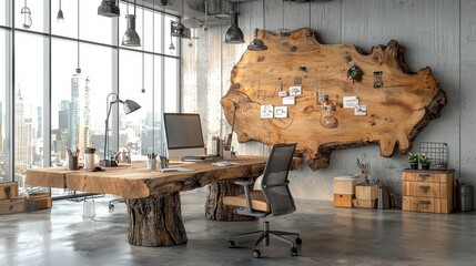 Leinwandbilder - Enhancing focus office space design modern workspace interior photography bright environment professional perspective mental clarity concept
