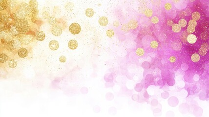 Poster - Vibrant Gold and Magenta Sparkle Bokeh Background with Shimmering Effects for Creative Projects and Celebratory Themes