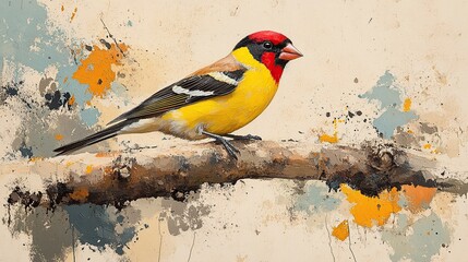 Poster - Colorful Bird Perched on Branch