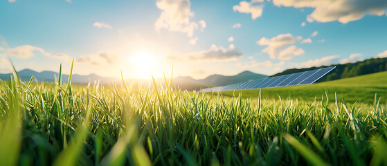 Canvas Print - Harnessing renewable energy exploring a vast solar panel field in nature