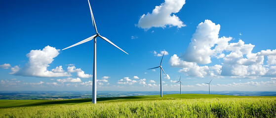 Wall Mural - Harnessing renewable energy the impact of large-scale wind farms on sustainable development