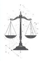 Aufkleber - symbol of justice scale for digital law concept with isolated background generated by AI