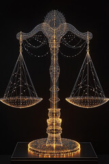 Aufkleber - symbol of justice scale for digital law concept with isolated background generated by AI