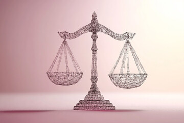 Aufkleber - symbol of justice scale for digital law concept with isolated background generated by AI