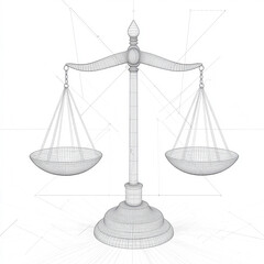 Aufkleber - symbol of justice scale for digital law concept with isolated background generated by AI