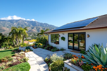 Wall Mural - Harness renewable energy by installing solar panels on your rooftop for a sustainable future