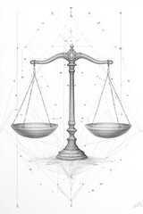 Aufkleber - symbol of justice scale for digital law concept with isolated background generated by AI