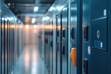Poster - Electrical cabinets powering corridor in modern data center