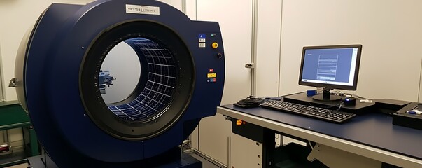 Poster - A medical imaging device with a computer setup for diagnostics.