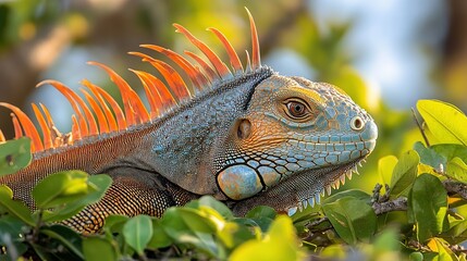 Wall Mural - Green Iguana Portrait