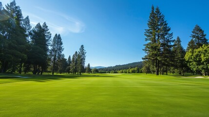 Poster - An idyllic golf course setting with neatly trimmed fairways, Golfing essentials impeccably laid out, Classic sporting style