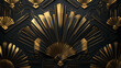 © Raphael - Fond Art Déco avec motifs géométriques noirs et dorés