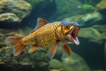 Wall Mural - Goldfish with Open Mouth