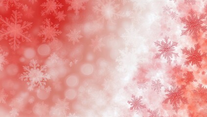 Wall Mural - A festive background featuring snowflakes and a gradient of red tones.