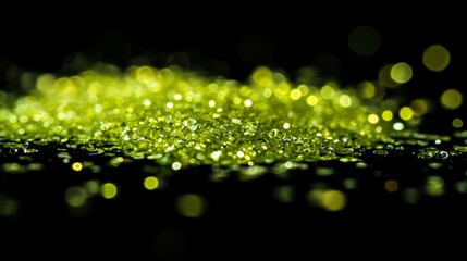 Sticker - fairy bokeh highlights small glitter lime green color, AI Generative