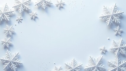 Poster - A white background with snowflakes scattered around it