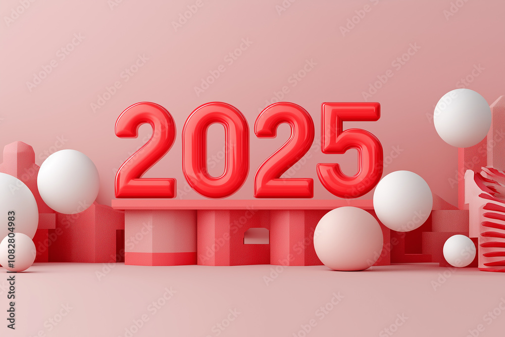 Bold 3D red text 