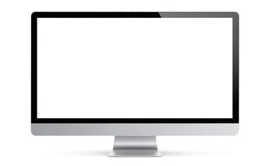 mock up modern computer monitor with a sleek design, ready for use in a home office environment duri
