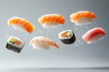 Wall Mural - Flying sushi.