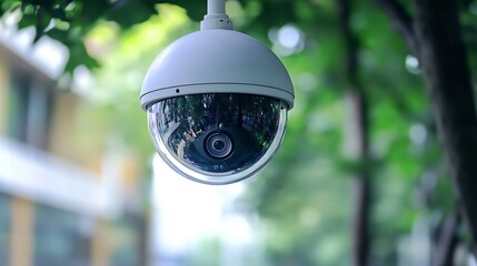 Poster - Outdoor Security Camera Capturing Activity With Clear Modern Design : Generative AI