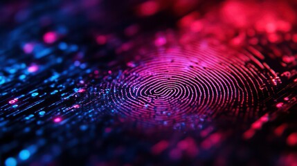 Poster - Fingerprint analysis technology. finger print recognition and identification. Security personnel ID technology concept
