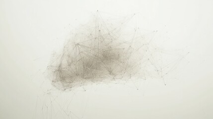 Poster - A schematic design depicting a data cloud made of thin lines that extend outward, illustrating concepts of connectivity and network structures. Generative AI
