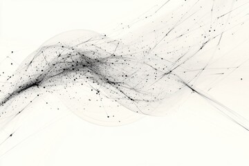 Poster - Thin lines extend from a central data cloud, showcasing a network of interconnected information in a minimalist design. Generative AI
