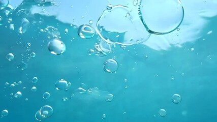 Poster - Bubbles Rising Slowly Through Crystal Clear Water in Tranquil Setting Generative AI