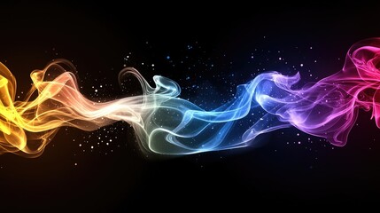 Poster - Abstract colorful smoke illustration against a dark background