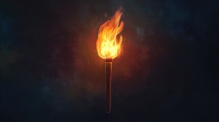 Poster - digital illustration depicting a burning match against a dark background