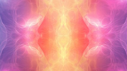 Aufkleber - Abstract colorful fractal light background featuring intricate line art illustration