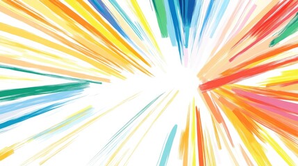 Aufkleber - Line art illustration featuring a bright background with rays against a white canvas