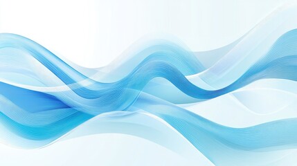 Poster - Abstract blue wavy background design featuring dynamic wave patterns