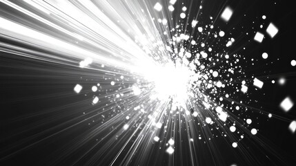Poster - line art illustration featuring abstract background with explosive lights