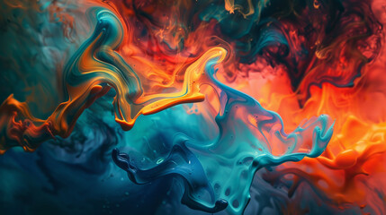 Poster - This artwork showcases a mesmerizing blend of colors swirling together, creating a captivating visual experience filled with energy and movement