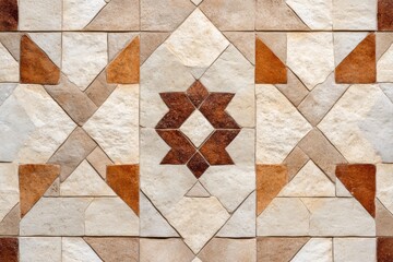 Wall Mural - Desert-inspired Southwestern wall featuring diamond shapes in tan and terracotta tones