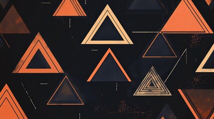 Poster - Abstract triangles creating a pattern in a line art illustration