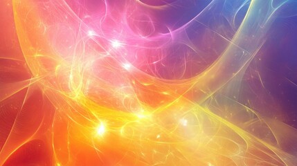 Poster - Abstract colorful fractal light background composed of intricate line art illustrations