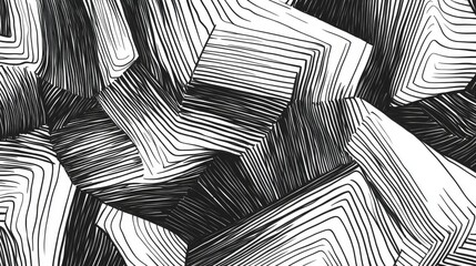 Poster - Zigzag pattern line art illustration