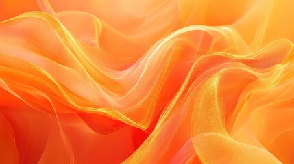Poster - Abstract illustration featuring an elegant orange background with flowing waves and dynamic lines