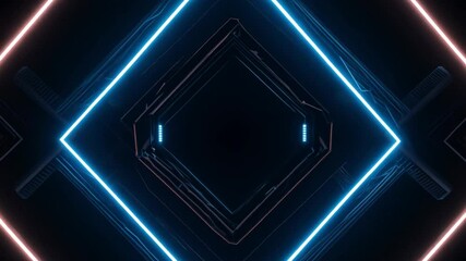 Poster - neon hexagons create dynamic tech motion effect generative ai