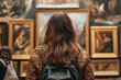 © Infinity Lens - Woman with brown hair experiencing museum artwork.