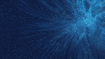 Aufkleber - Abstract blue background featuring a starburst explosion in a dynamic line art style