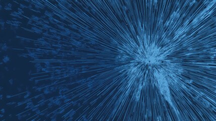 Aufkleber - Abstract blue background featuring a starburst explosion in a line art style