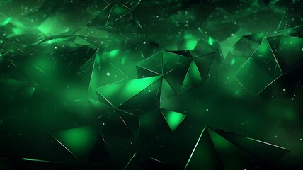 Poster - Green Triangular Shapes Create a Vibrant and Mesmerizing Geometric Display
