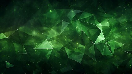 Poster - Green Triangular Shapes Create a Vibrant and Mesmerizing Geometric Display
