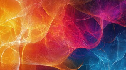 Poster - Abstract colorful fractal light background composed of intricate line art illustrations